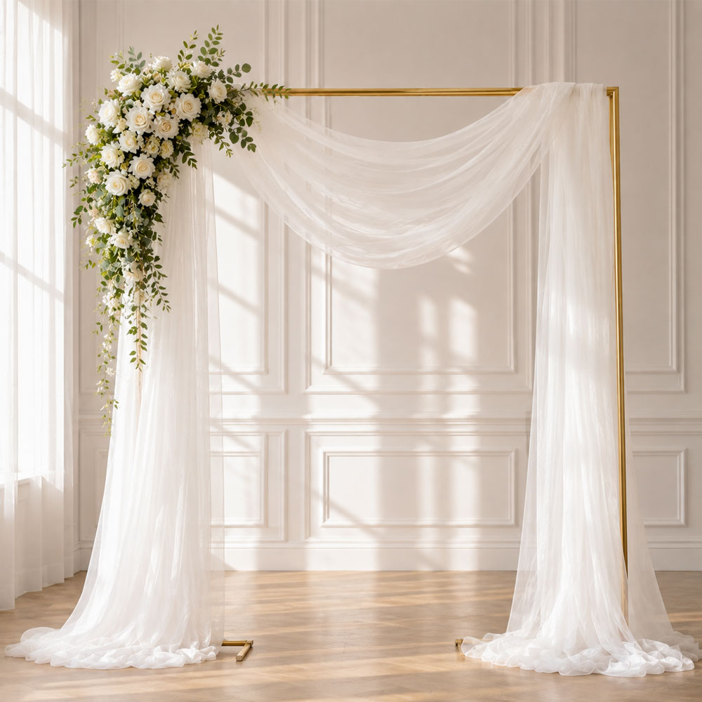 Linen Table Runner - 1パック入り、軽やかで透け感のあるチュール生地。透明で薄いガーゼ素材。様々な色があり、ウェディングアーチ、テーブルランナー、パーティーのDIYなど、幅広い用途に活用できます。