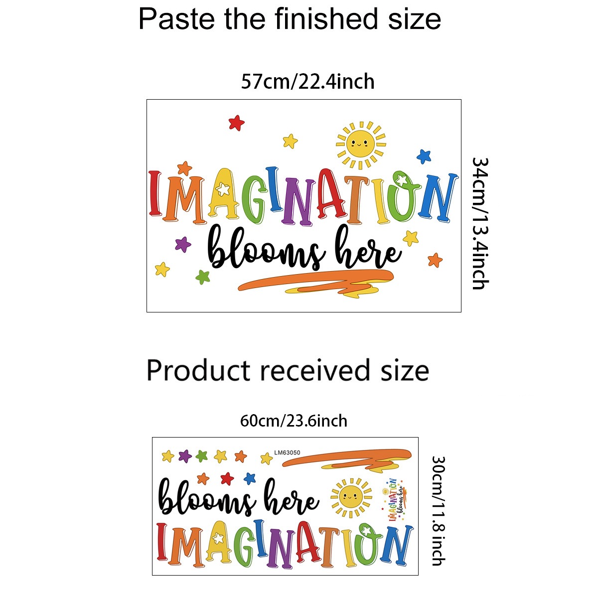 子供部屋の装飾用のカラフルな英語のフレーズのウォールステッカ - Home Decor Indonesia のレビューと価格