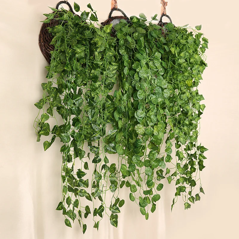 人工緑の壁の吊り下げ植物,家の装飾のための籐のつる植物,花の - Rattan Plant Basket のレビューと価格